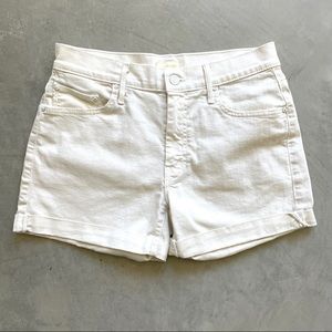 Mother Denim Dropout Cuff Short White 26